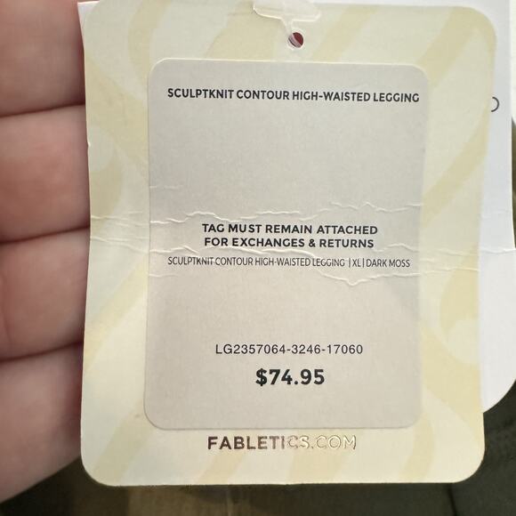 Fabletics Sculptknit Contour High Waisted Leggings Sz XL Green Compression New - Picture 5 of 12